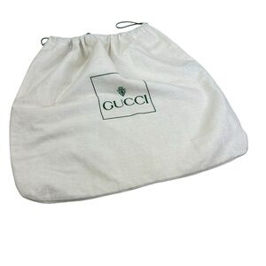 Vintage GUCCI cloth drawstring dustcover bag green string pulls 80's